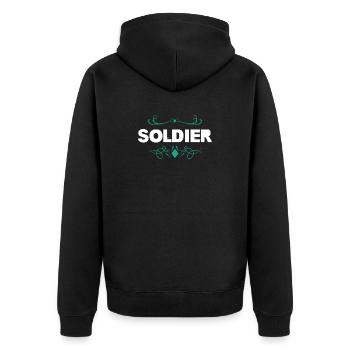 Lettrage des ornements des soldats - Veste à capuche bio Premium Unisexe - noir - Dos - Nico (187cm)