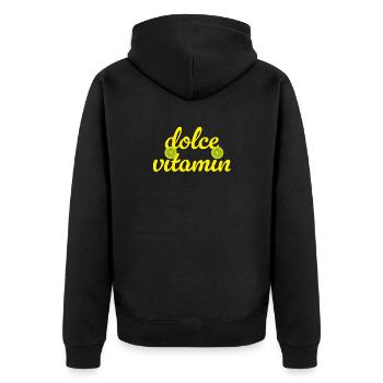 Dolce Vita Vitamin C Lime cool Quotes Summer - Unisex Premium Organic Zip Hoodie - black - Back - Nico (187cm)