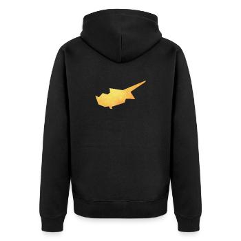 cyprus - Unisex Premium Bio Zip Hoodie - Schwarz - Hinten - Nico (187cm)