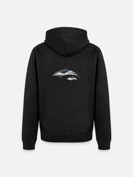 Spotted dolphin - Unisex Premium Organic Zip Hoodie - black