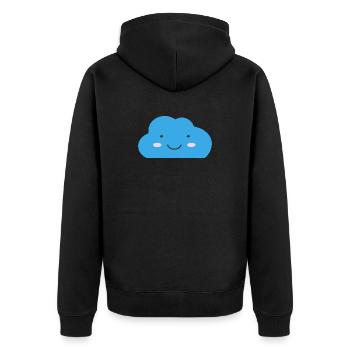Kawaii-Wolke - Unisex Premium Bio Zip Hoodie - Schwarz - Hinten - Nico (187cm)