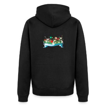 Duck couple in the lake with spring-like shore - Unisex Premium Organic Zip Hoodie - black - Back - Nico (187cm)