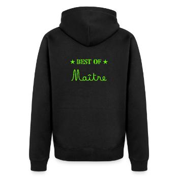 MAÎTRE. MERCI. MERCI MAÎTRE. CADEAU MAÎTRE. ECOLE - Veste à capuche bio Premium Unisexe - noir - Dos - Nico (187cm)
