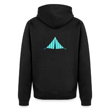 Zelt Streifen Camping Camper Urlaub Outdoor Fan - Unisex Premium Bio Zip Hoodie - Schwarz - Hinten - Nico (187cm)
