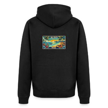 Design de palmier de plage Jalisco Mexico - Veste à capuche bio Premium Unisexe - noir - Dos - Nico (187cm)