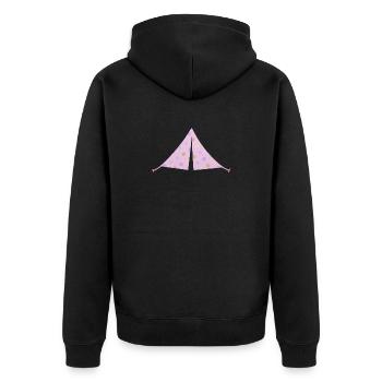 Tent Pink Dots Dots Camping Camper Girl - Unisex Premium Organic Zip Hoodie - black - Back - Nico (187cm)