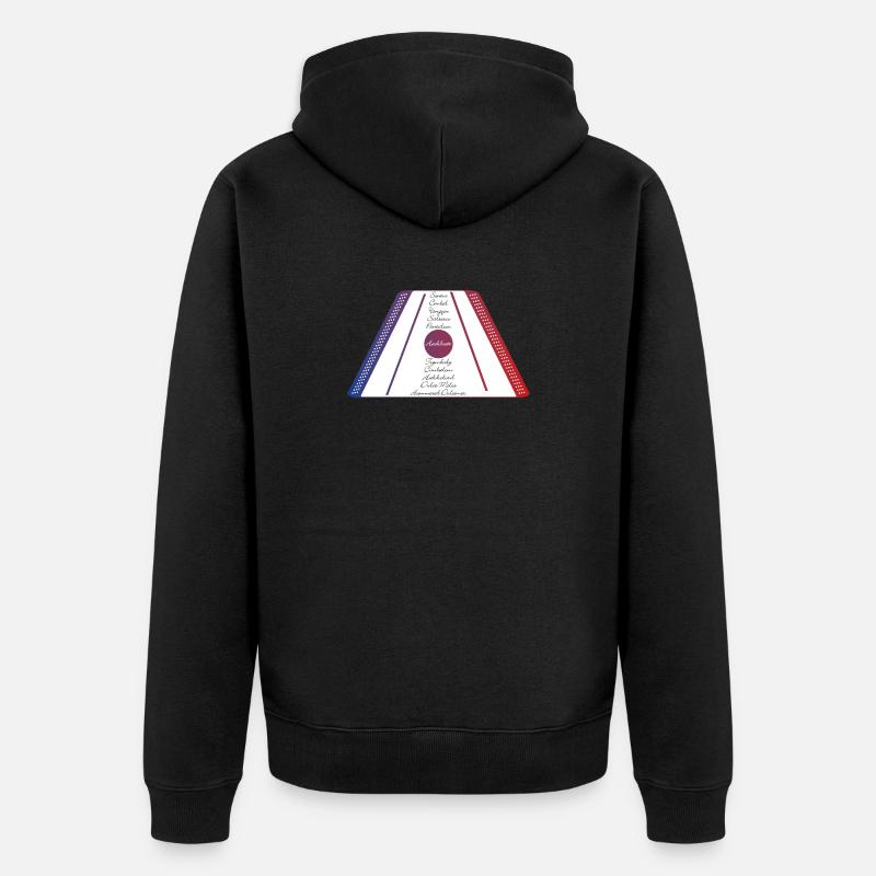 Hackbrett blau rot - Unisex Premium Bio Zip Hoodie - Schwarz