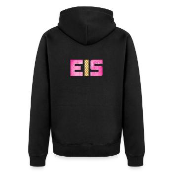 Eis Waffel Eisdiele Eiscreme Eiskrem Sommer pink - Unisex Premium Bio Zip Hoodie - Schwarz - Hinten - Nico (187cm)