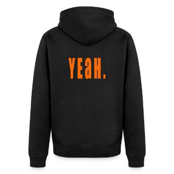YEaH - Unisex Premium Bio Zip Hoodie - Schwarz - Hinten - Nico (187cm)
