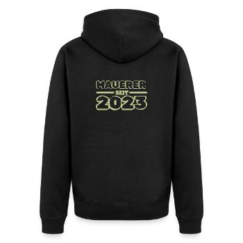 2023 - Unisex Premium Organic Zip Hoodie - black - Back - Nico (187cm)