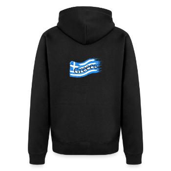 Drapeau grec - Veste à capuche bio Premium Unisexe - noir - Dos - Nico (187cm)
