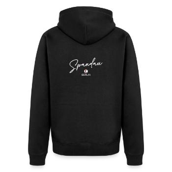 Spandau - Berlin Flag - Berlin Bear - Unisex Premium Organic Zip Hoodie - black - Back - Nico (187cm)