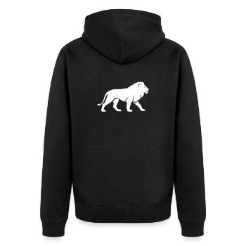 Lion Silhouette Safari Africa Vector - Unisex Premium Organic Zip Hoodie - black - Back - Nico (187cm)