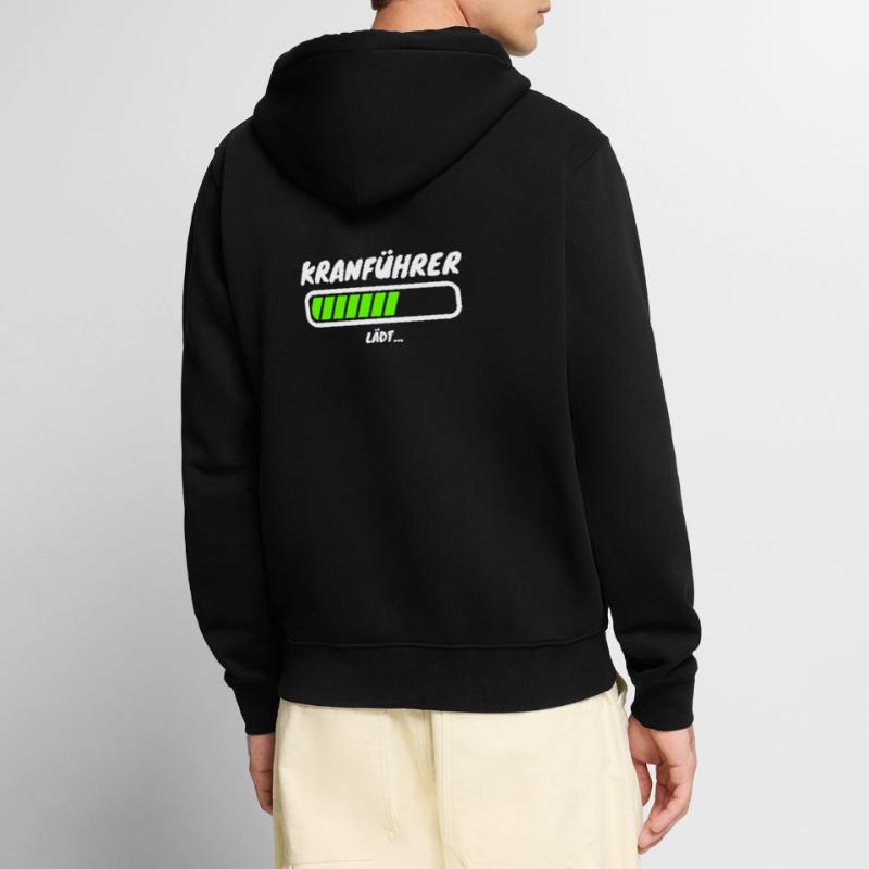 Crane operator loading beam occupation Unisex Premium Organic Zip Hoodie