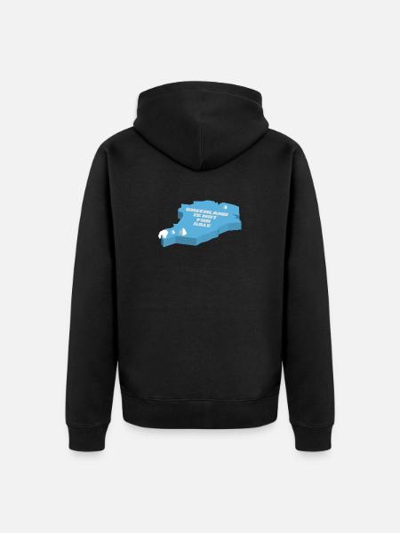 Grönland steht nicht zum Verkauf (3D-Edition) - Premium økologisk unisex-hættejakke - sort