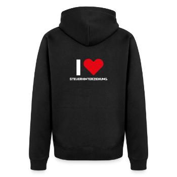 I Love Tax Evasion Sarcasm Funny German Saying - Unisex Premium Organic Zip Hoodie - black - Back - Nico (187cm)