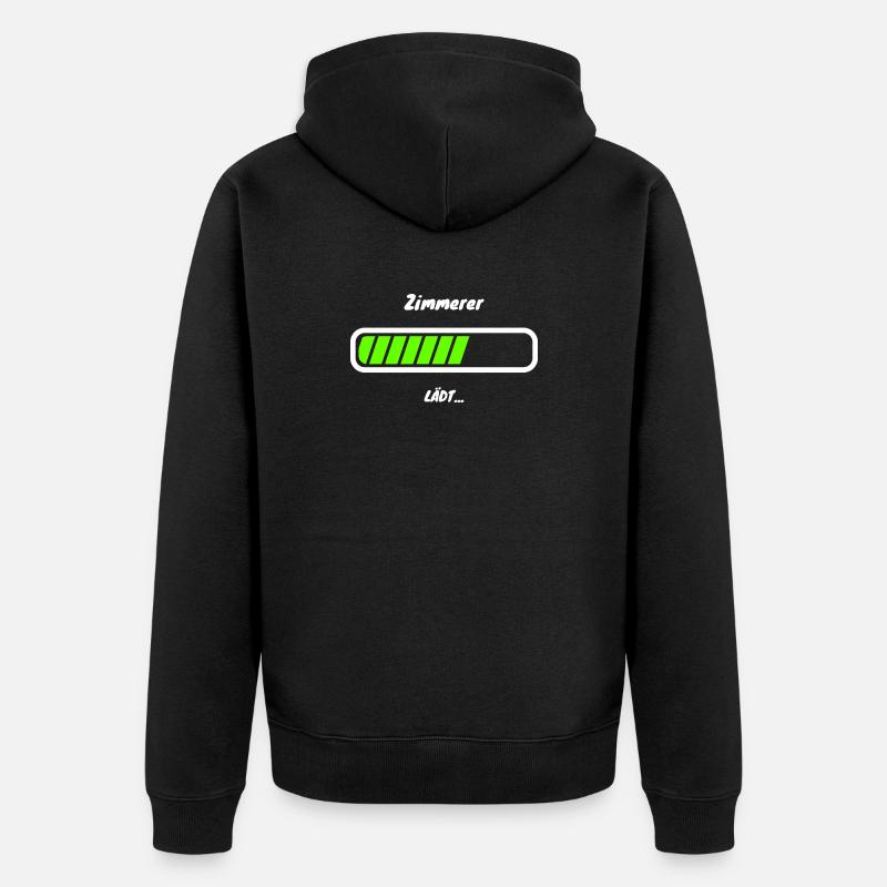 Zimmerer Handwerker Beruf Witziger Spruch - Unisex Premium Bio Zip Hoodie - Schwarz