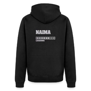 Cadeau pour Naima - Veste à capuche bio Premium Unisexe - noir - Dos - Nico (187cm)