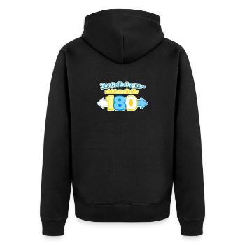 Zu alt für Drama 180 - Unisex Premium Bio Zip Hoodie - Schwarz - Hinten - Nico (187cm)