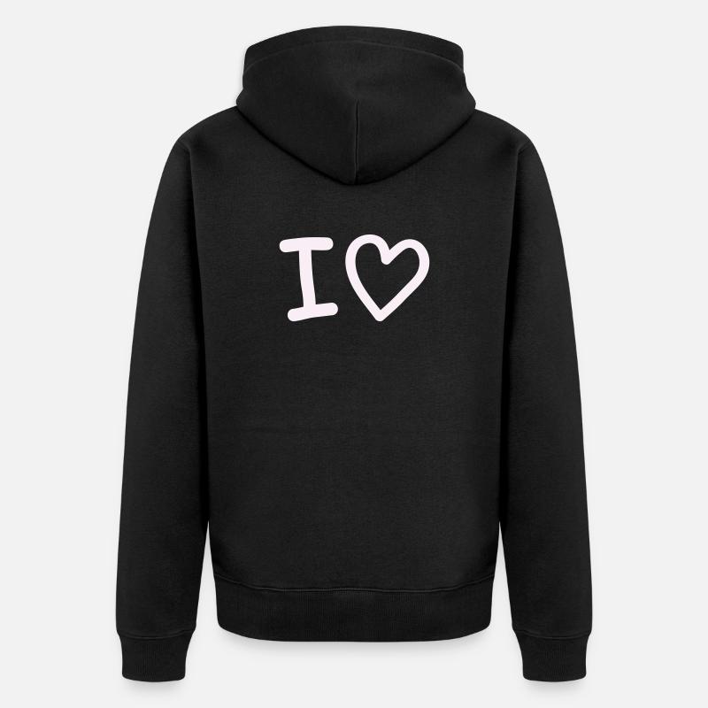 i_love - Unisex Premium Bio Zip Hoodie - Schwarz