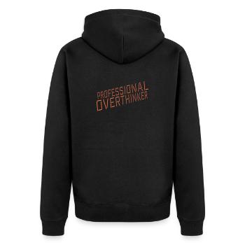 Logo drôle d’anxiété drôle et sombre de la réflexion professionnelle - Veste à capuche bio Premium Unisexe - noir - Dos - Nico (187cm)