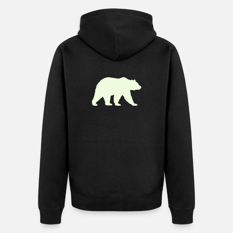 grizzly_baer- - Unisex Premium Bio Zip Hoodie - Schwarz