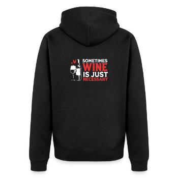 sommelier - Unisex Premium Organic Zip Hoodie - black - Back - Nico (187cm)
