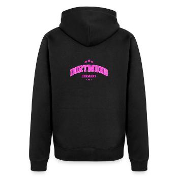 Dortmund Statement für Deutschland Fans Retro - Unisex Premium Bio Zip Hoodie - Schwarz - Hinten - Nico (187cm)