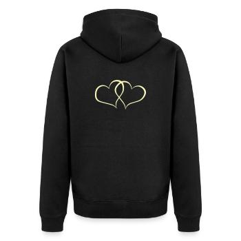 Lignes cardiaques entrelacées - Veste à capuche bio Premium Unisexe - noir - Dos - Nico (187cm)