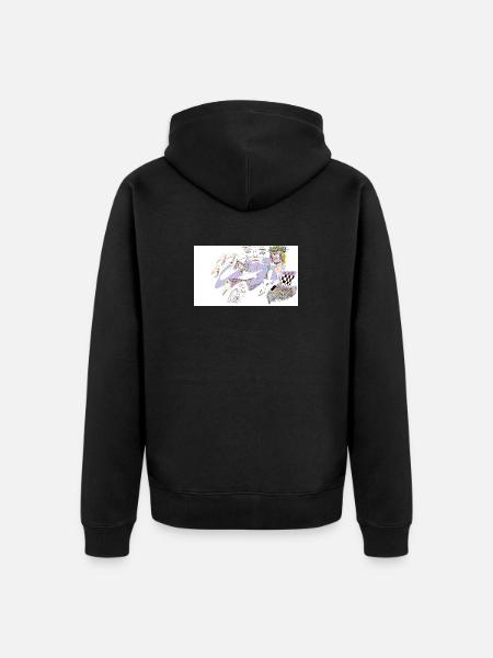Rêvasser aux oiseaux - Veste à capuche bio Premium Unisexe - noir