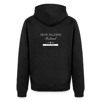 Aran-Inseln Irland Souvenir – Reise minimalistisch - Unisex Premium Bio Zip Hoodie - Schwarz - Hinten - Nico (187cm)