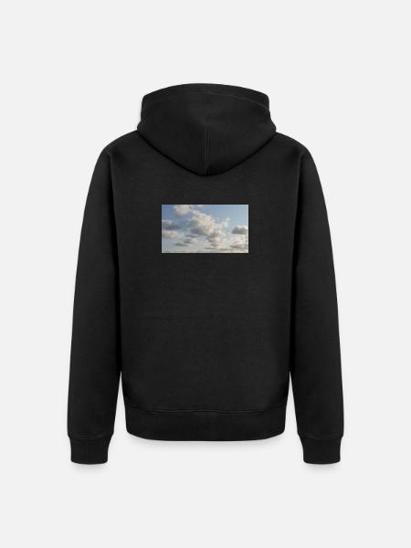 Sky Soft Clouds - Unisex Premium Organic Zip Hoodie - black