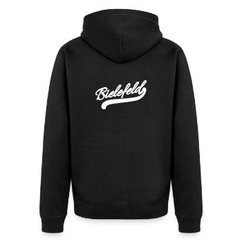 Bielefeld Rétro - Veste à capuche bio Premium Unisexe - noir - Dos - Nico (187cm)
