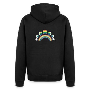 LGBT Moon Phases Moons Arcs-en-ciel - Veste à capuche bio Premium Unisexe - noir - Dos - Nico (187cm)