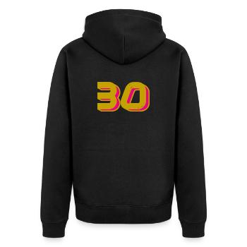 30. 30 ANS. 30e ANNIVERSAIRE. ANNIVERSAIRE 30 ANS. - Veste à capuche bio Premium Unisexe - noir - Dos - Nico (187cm)