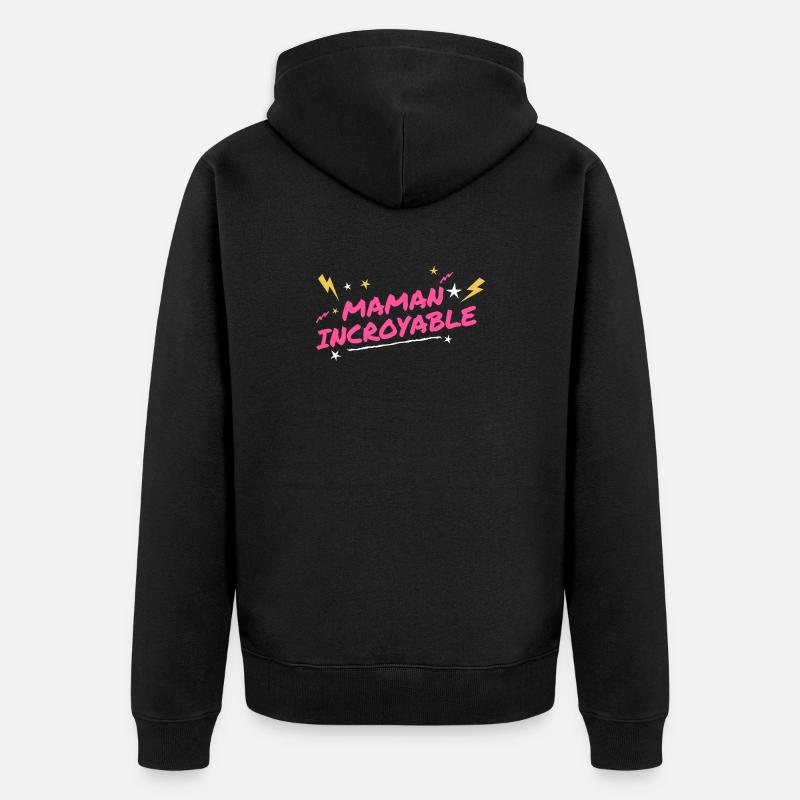 Illustration Mimi Incroyable Paillettes - Veste à capuche bio Premium Unisexe - noir