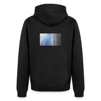 JensJensen - Unisex Premium Bio Zip Hoodie - Schwarz - Hinten - Nico (187cm)