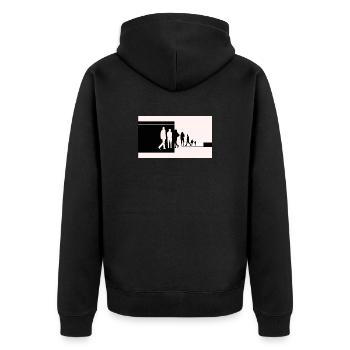 Silhouettes in transition - Unisex Premium Organic Zip Hoodie - black - Back - Nico (187cm)