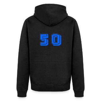 50. 50 ANS. 50e ANNIVERSAIRE. ANNIVERSAIRE 50 ANS. - Veste à capuche bio Premium Unisexe - noir - Dos - Nico (187cm)