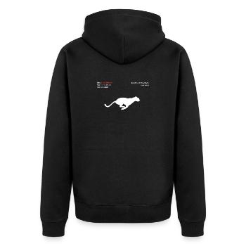 Amu Leopard - Unisex Premium Organic Zip Hoodie - black - Back - Nico (187cm)
