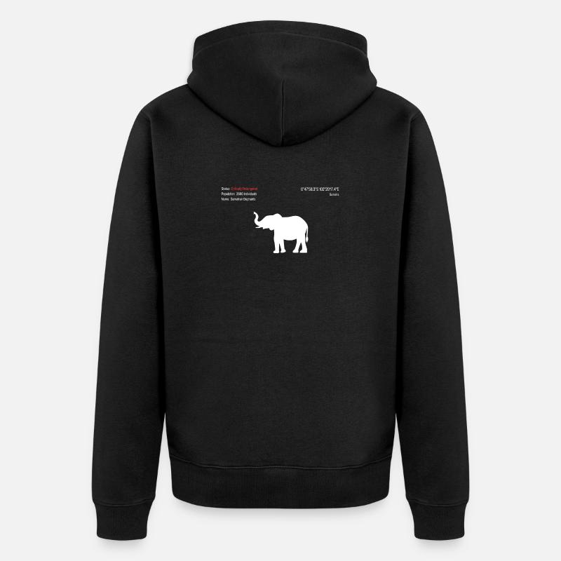Éléphant - Veste à capuche bio Premium Unisexe - noir