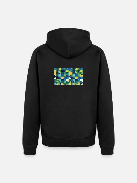 Geometrische Farbexplosion - Unisex Premium Bio Zip Hoodie - Schwarz