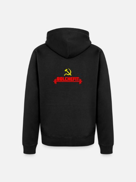 Bolshefit: Red Hammer Gym Tee - Unisex Premium Organic Zip Hoodie - black