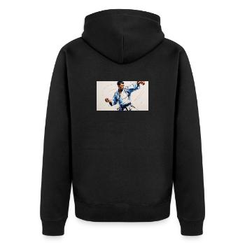 Martial art and Japanese dynamism - Unisex Premium Organic Zip Hoodie - black - Back - Nico (187cm)
