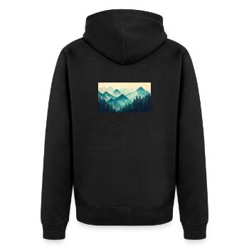 montagnes forestières - Veste à capuche bio Premium Unisexe - noir - Dos - Nico (187cm)