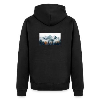 montagnes forestières - Veste à capuche bio Premium Unisexe - noir - Dos - Nico (187cm)
