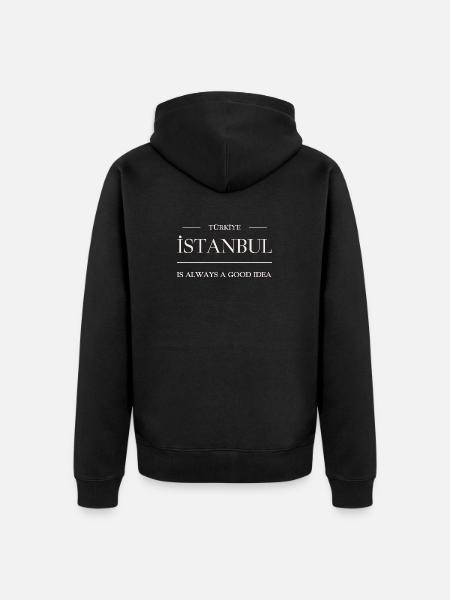 Türkiye, Istanbul altijd een goed idee - Istanbul - Uniseks Premium bio ziphoodie - zwart