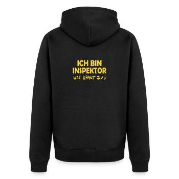 Occupation: Inspector - Unisex Premium Organic Zip Hoodie - black - Back - Nico (187cm)