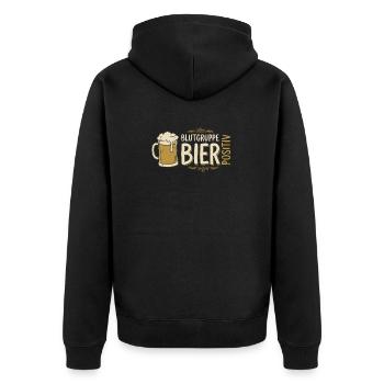 Beer Humor Shirt for Men - Unisex Premium Organic Zip Hoodie - black - Back - Nico (187cm)