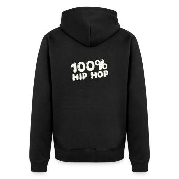 100,-_hip_hop- - Veste à capuche bio Premium Unisexe - noir - Dos - Nico (187cm)